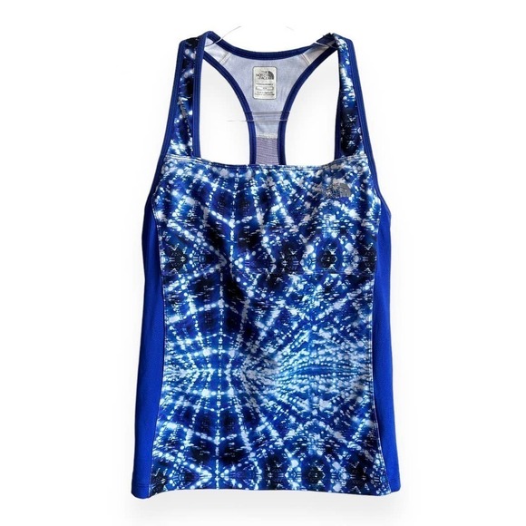 The North Face Blue Tie Dye Running Top Eat My Dust Tank Size Medium - Picture 1 of 9